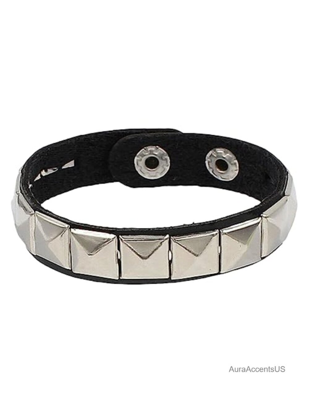Studded Leather Cuff Bracelet Punk Goth Rock Wristband Adjustable